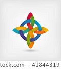 abstract twisted symbol in gradient rainbow colors 41844319