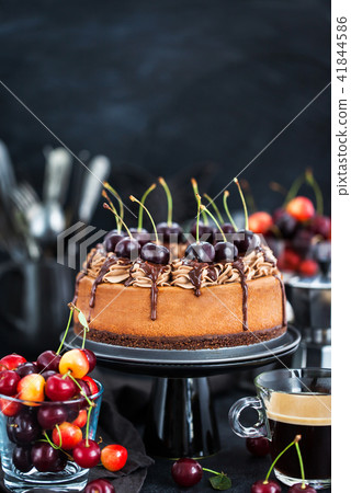 Delicious homemade chocolate cheesecake  41844586