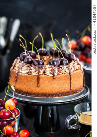 Delicious homemade chocolate cheesecake Delicious homemade chocolate cheesecake 41844587