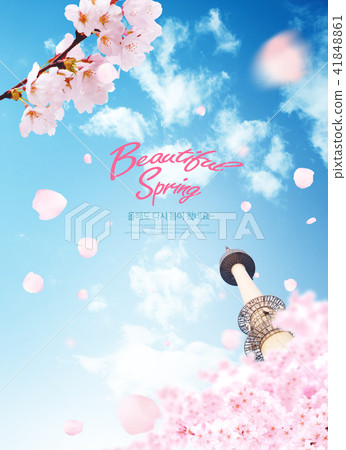 Spring poster design 3D graphic 001 Spring poster design 3D graphic 001 41848861