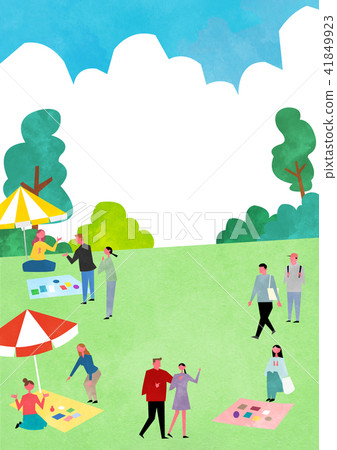 Vector - Open air festival background, group of people partying illustration 011 Vector - Open air festival background, group of people partying illustration 011 41849923