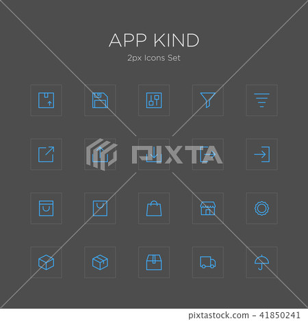 Vector - Web and Apps vector icon set in...-插圖素材 [41850241] - PIXTA圖庫