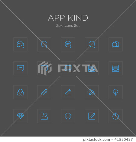 Vector - Web and Apps vector icon set in... - Stock Illustration ...
