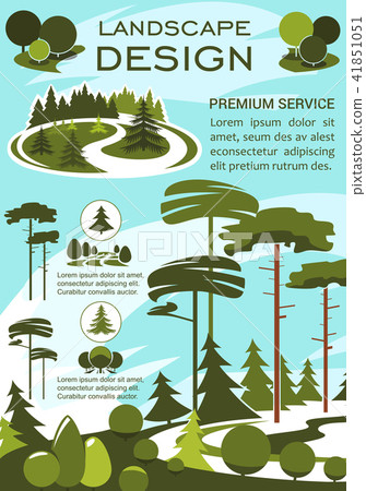 Landscape design and gardening service banner 41851051