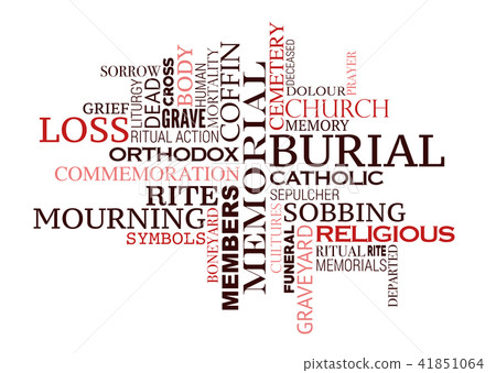 Funeral or burial ceremony word cloud design 41851064