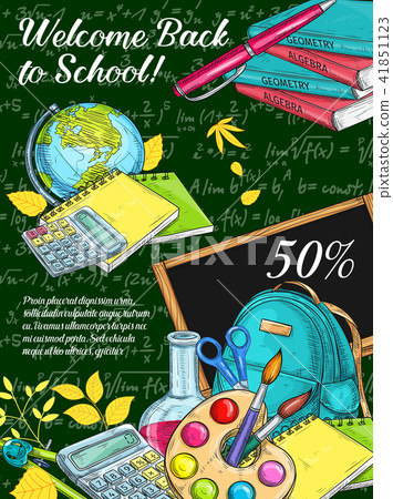 School and education supplies sale banner design School and education supplies sale banner design 41851123