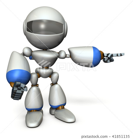 Cute robot pointing right Cute robot pointing right 41851135
