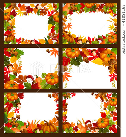 Autumn season leaf and fall nature frame poster Autumn season leaf and fall nature frame poster 41851165