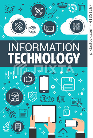 Information technology data vector poster Information technology data vector poster 41851167