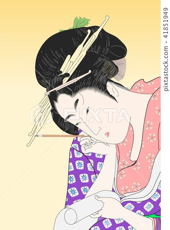 Utamaro的Ogiya Hanafudan  - 紫色 Utamaro的Ogiya Hanafudan  - 紫色 41851949