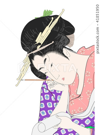 Utamaro的Ogiya Hanafudan  - 紫色 Utamaro的Ogiya Hanafudan  - 紫色 41851950