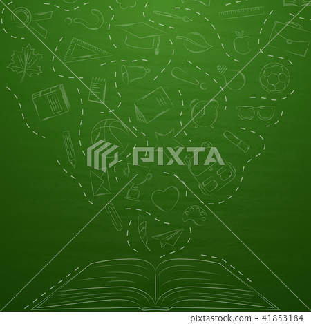 Back to school doodles in chalkboard background Back to school doodles in chalkboard background 41853184