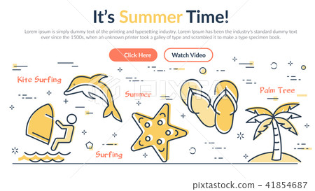 Summer web site header - Stock Illustration [41854687] - PIXTA