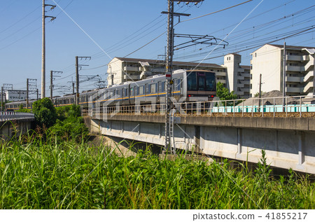 JR Fukuchiyama Line crossing the Mimi-ji River JR Fukuchiyama Line crossing the Mimi-ji River 41855217