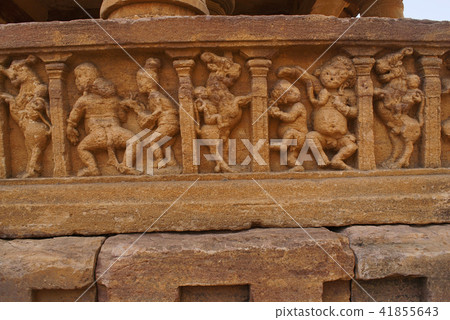 Carvings on entrance panel Jain temple Pattadakal Carvings on entrance panel Jain temple Pattadakal 41855643