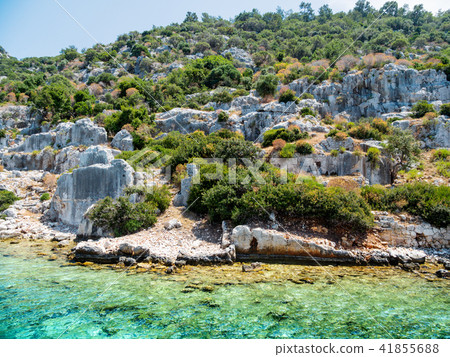 Ruins of Sunken city on Kekova, Turkey. 41855688