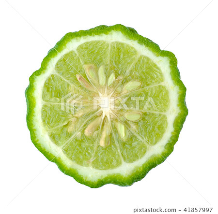 Kaffir lime isolated on white background Kaffir lime isolated on white background 41857997