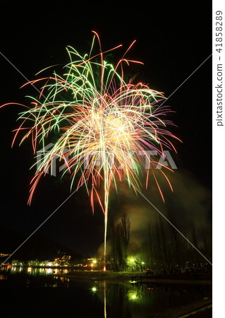 Kawaguchiko shore winter fireworks Kawaguchiko shore winter fireworks 41858289