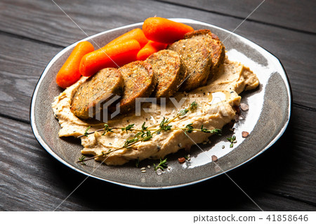Falafel and hummus Falafel and hummus 41858646