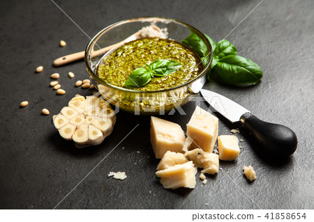 Pesto sauce in a bowl Pesto sauce in a bowl 41858654