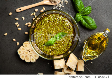 Pesto sauce in a bowl 41858671
