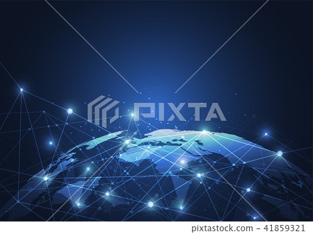Global network connection. World map point 41859321