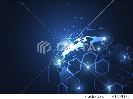 Global network connection. World map point 41859322
