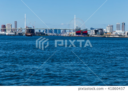 大阪安康河口的風景。靠近大阪。 大阪安康河口的風景。靠近大阪。 41860437