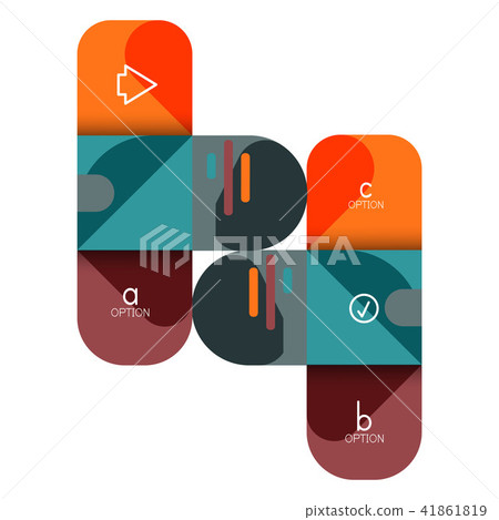 Infographics option and step by step in rounded squares, element of chart, graph, diagram with 41861819