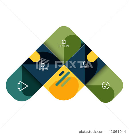 Infographics option and step by step in rounded squares, element of chart, graph, diagram with 41861944
