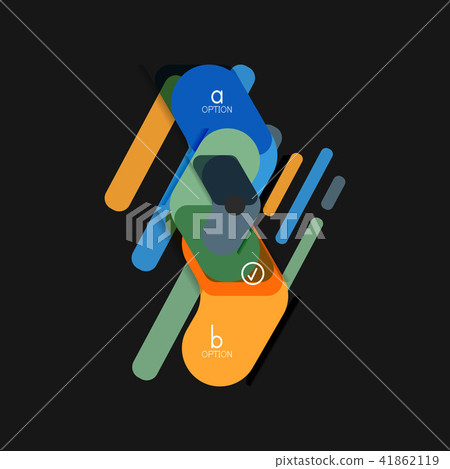 Flat design geometric infographics, arrow shape vector sticker or label, price tags, offer promotion 41862119