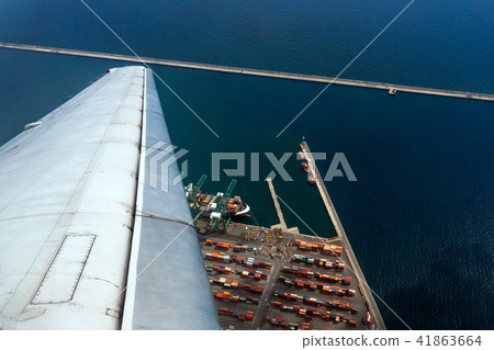 genoa town airport on harbor aerial view 41863664