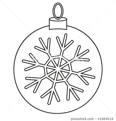 Line art black and white christmas ball 41864618