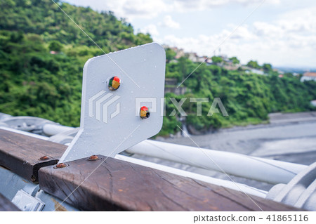 台灣台灣屏東縣山區河流Sanji Sanchi門Ruri吊橋台灣屏東縣台灣Pinton屏東縣 41865116