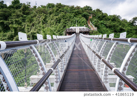 台灣台灣屏東縣山區河流Sanji Sanchi門Ruri吊橋台灣屏東縣台灣Pinton屏東縣 41865119