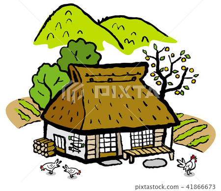 House with a roof-shaped roof Nostalgic landscape 41866673