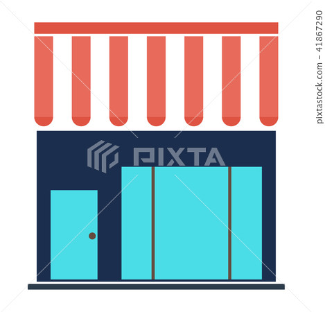 shopping store building - vector store front illustration, supermarket icon. shopping store building - vector store front illustration, supermarket icon. 41867290