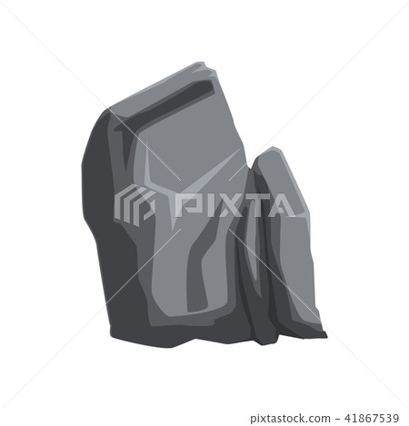 Gray solid stone. Mountain rock. Natural vector element for creating landscape background of video 41867539