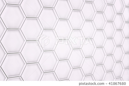 Abstact white futuristic wall. 3d render 41867680