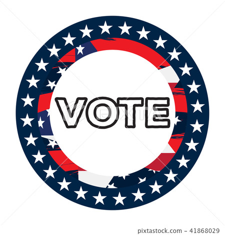 Isolated american campaign button 41868029