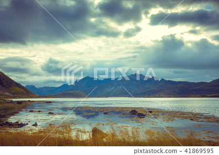 View of the fjord. Lofoten, Norway View of the fjord. Lofoten, Norway 41869595