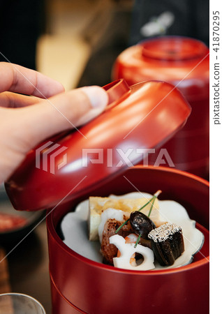 Japanese steamed fish, Lotus root Kaiseki cuisine Japanese steamed fish, Lotus root Kaiseki cuisine 41870295