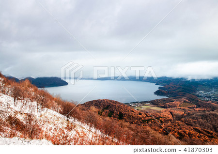 Hokkaido Usuzan mountain forest lake Toya autumn Hokkaido Usuzan mountain forest lake Toya autumn 41870303