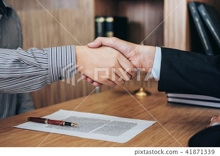 Shaking hands after good cooperation, Businessman handshake male 41871339