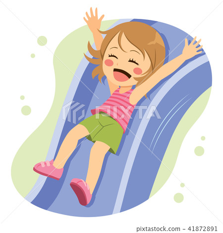 Playground Slide Girl Playground Slide Girl 41872891