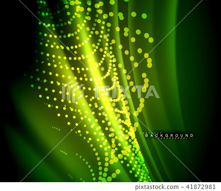 Neon glowing techno lines, hi-tech futuristic abstract background template with square shapes 41872981