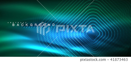 Neon glowing lines, magic energy space light concept, abstract background wallpaper design 41873463