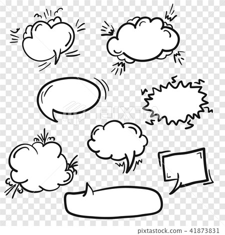 Set of cute empty retro comic speech bubbles - Stock Illustration ...