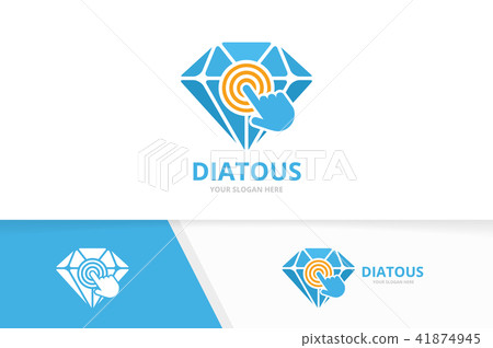 Vector diamond and click logo combination. Jewelry and cursor symbol or icon. Unique gem and digital Vector diamond and click logo combination. Jewelry and cursor symbol or icon. Unique gem and digital 41874945