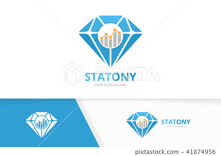 Vector diamond and graph logo combination. Jewelry and diagram symbol or icon. Unique gem and chart Vector diamond and graph logo combination. Jewelry and diagram symbol or icon. Unique gem and chart 41874956